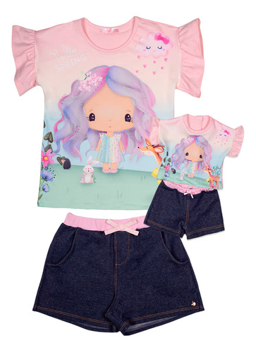 Conjunto Infantil Bonequinha +roupa Boneca Ma0213 Marthiê