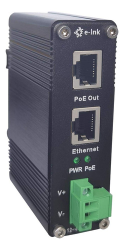 Inyector Industrial Endurecido E-link Gigabit Poe+, Adaptado