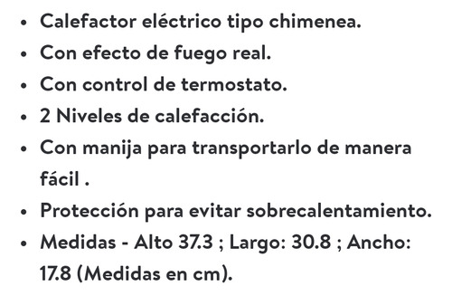 Calefactor Eléctrico De Ambiente, Calefactor Portátil 37cm