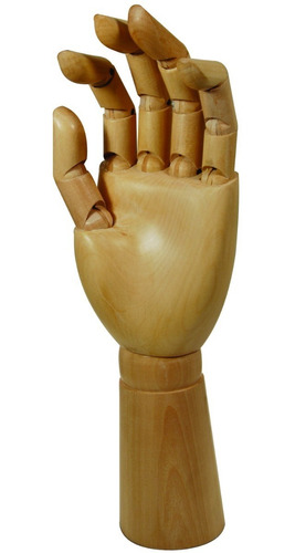 Mano Izquierda Articulada De Madera De 20cm!!!