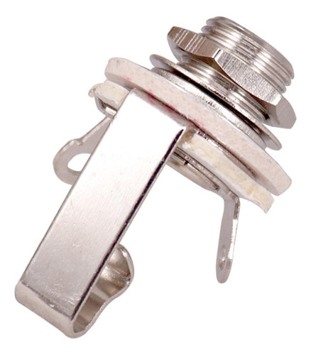 Conector Jack Mono De Latón Para Bajo De Guitarra Plata