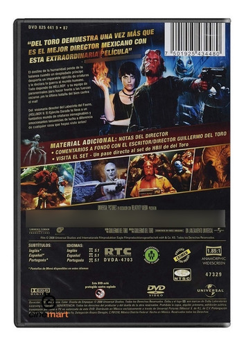 Hellboy 2 El Ejercito Dorado Película Dvd