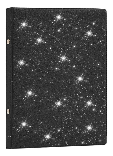 Livro Dark Side Glitter Preto 15x21 Para 80 Fotos Black 