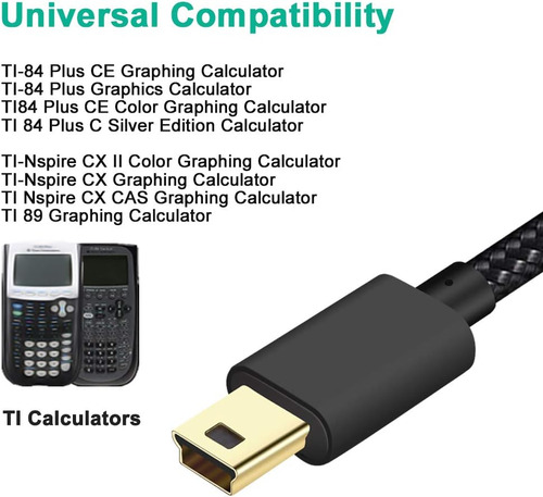 Cable Usb Para Cargador De Calculadora Ti-84 Plus Ce, Ti-...