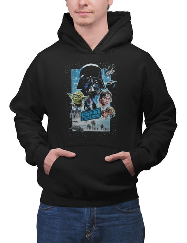 Poleron Unisex Star Wars Vintage Yoda Darth Vaider Estampado Algodon