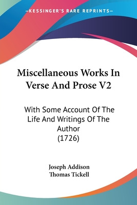 Libro Miscellaneous Works In Verse And Prose V2: With Som...