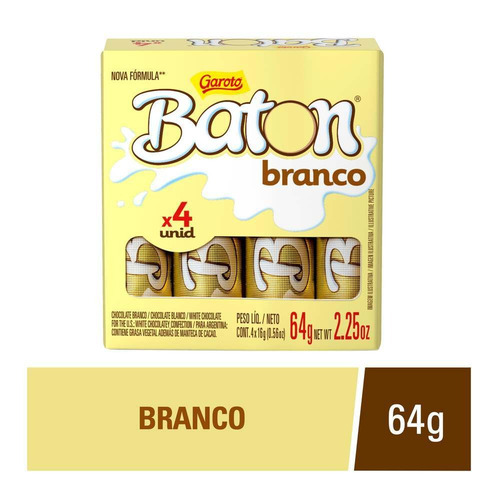 Chocolate Baton Branco Garoto 64g