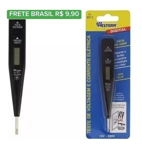 Chave Teste Voltagem Corrente Eletrica Digital Dt-1 Ml5