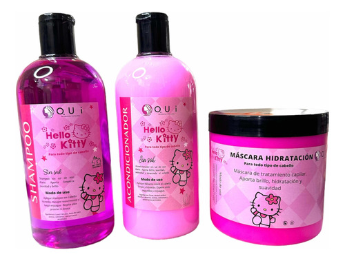 Pack Shampoo, Acondicionador Y Crema Tratamiento Hello Kitty