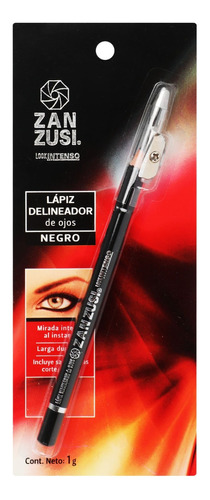 Lápiz Delineador Ojos Zan Zusi Color Negro 1gr