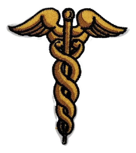 Parche Simbolo Médico Insignia Baston Esculapio Caduceo