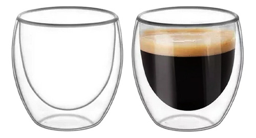 Set X2 Vasos Doble Vidrio Lisos 150ml Dwg02 Hudson