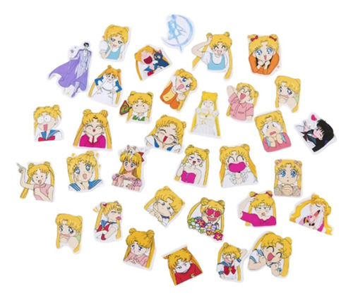 33 Sticker + Llavero 3d Sailor Chibi Moon Chibiusa Anime