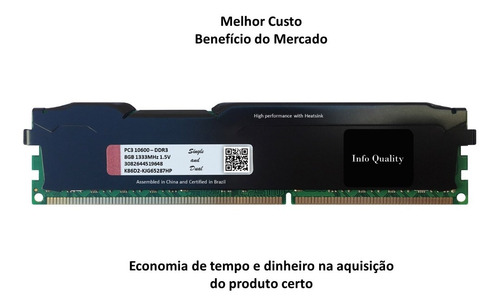 Imagem 5 de 6 de Memoria Ram Ddr3 8gb - 10600 - 1333mhz