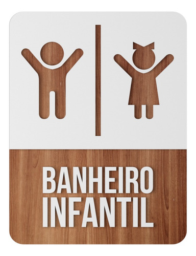 Placa Banheiro Infantil Indicativa Sinalização Mdf Buffet