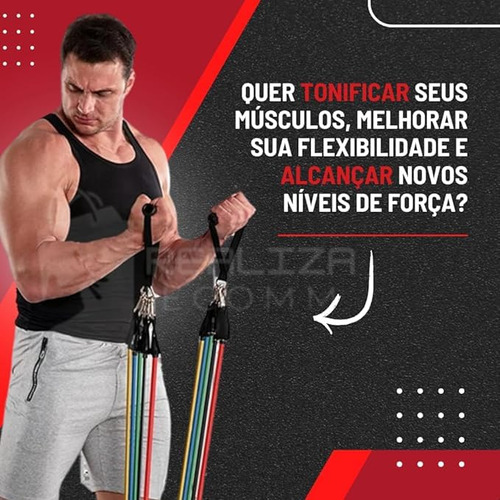 Kit 11 Extensor Elástico + Kit 5 Miniband Premium,