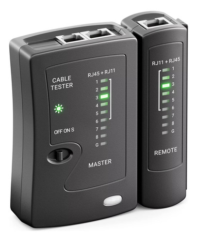 Probador De Cable Tester Ethernet Rj45 + Rj11 Cat5e Cat6