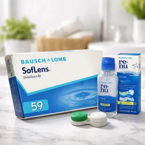 MLB 926929099 Lente De Contato Soflens 59 Bausch Lomb Com Renu 60ml JM