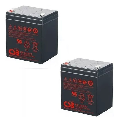 Kit2 Bat Csb Hr1221 12v 5ah Nobreak Sms Station Ii