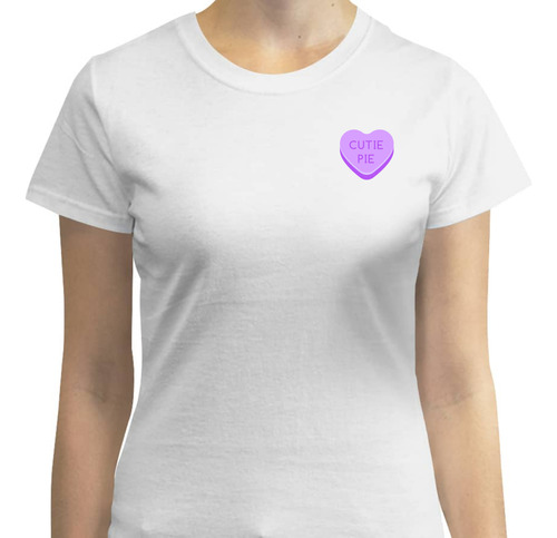 Playera Manga Corta Cutie Pie - Candy Heart - Corazón Morado