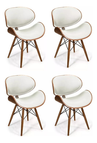 Set 4 Silla Bentwood Miller Eames Comedor Dsw - Alto Impacto