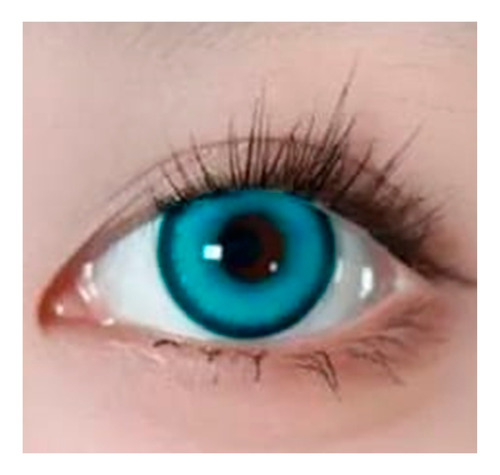 Pupilentes Azules Cyan Suaves Con Aro Lentes De Contacto