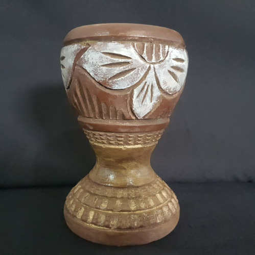 Imagem 7 de 9 de Vaso Copo Pilão Madeira Esculpido Antigo 17x11cm 550g Raro