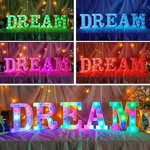 Letras Iluminadas De Colores Luces De Letras De Carpa Led Co