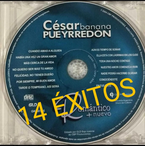 Cesar Banana Pueyrredón - Cd Nuevo Romantico + Nuevo