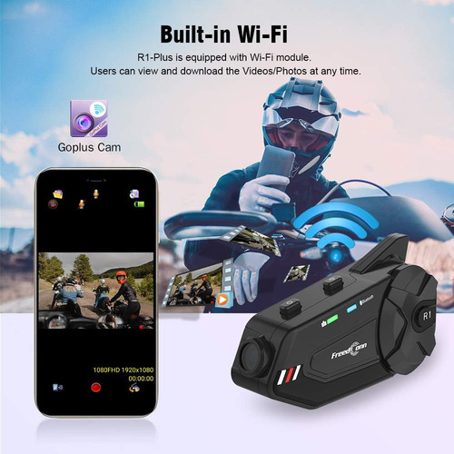 Auriculares Cámara De Casco De Motocicleta, R1plus 1...