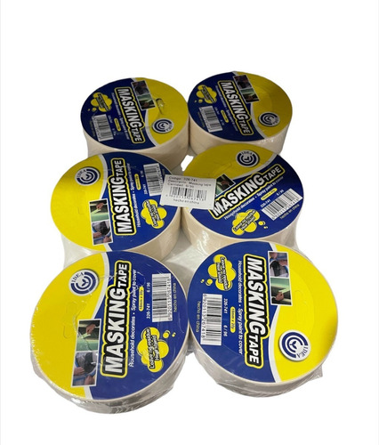 Pack X6 Cinta Masking Tape Papel 18x20mm Enmascarar 