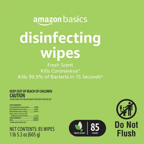 Toallitas Desinfectantes Amazon Basics Lemon & Fresh Scent,