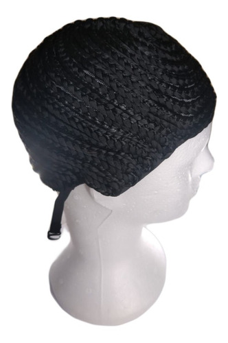 Touca Trançada Para Confecção De Peruca Lace Wig No Método Entrelaçamento Box Crochet Braids / 1 Unidade / Cor Preta