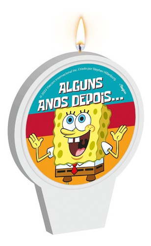 Vela Bob Esponja - Para Aniversário, Bolo E Festa