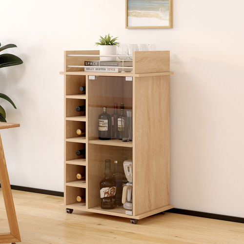 Mueble Bar Con Rueda Multifuncional 55x42x89cm