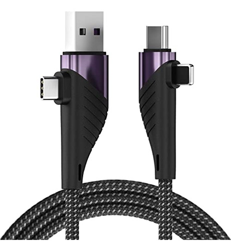 Cable De Carga Rápida Múltiple Usb C, Cable De Nailon Trenza