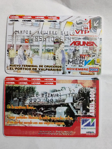 2 Tarjetas Del Metro Merval Año 2003-2004 Abríl Nov(ff482