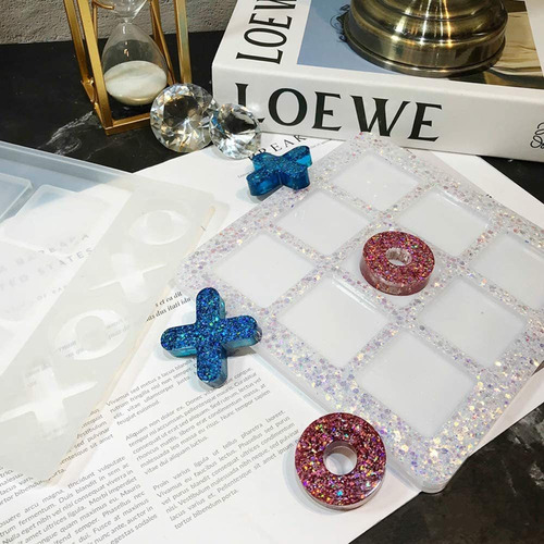 Tablero De Juego Tic Tac Toe Molde De Resina De Silicona