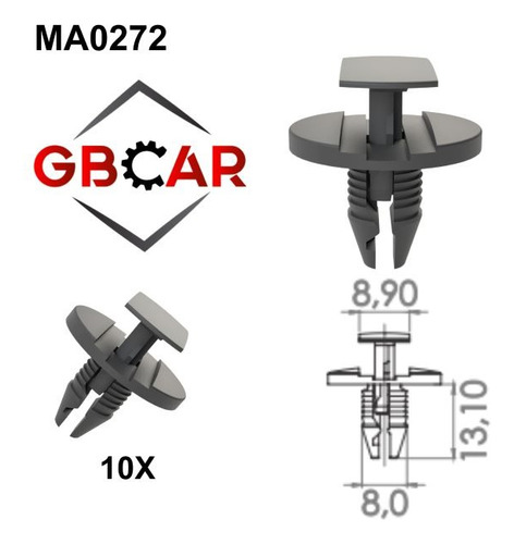 10 Grampo Forração Lateral Porta-malas Ds5 (13/18)