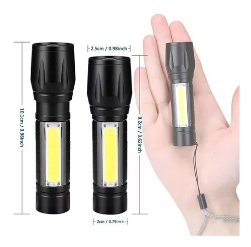 MINI LINTERNA CON ZOOM 1 LED 120lm 7500K RECARGABLE CON USB. EDM