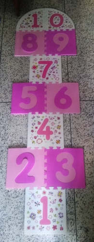 Imagen 1 de 4 de Rayuela Alfombra Mat Armable Foami Puzzle Niñas