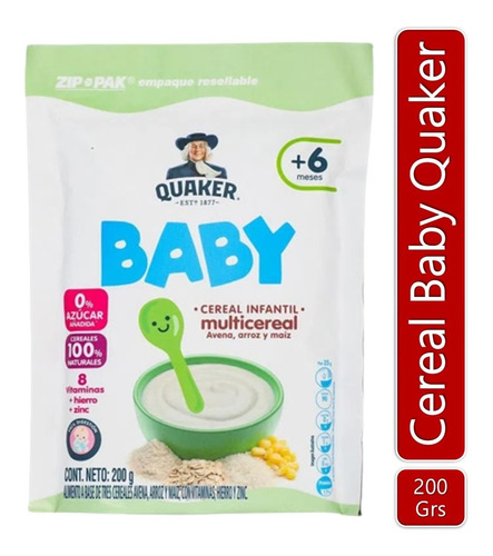 Cereal Infantil Baby Quaker Multicereal 200grs.