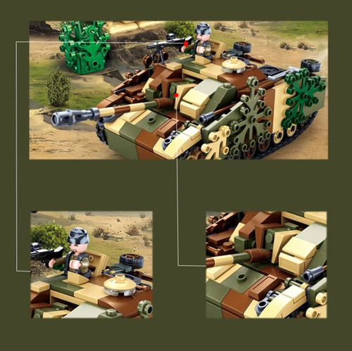 Set Bloques De Construcción Tanque Stug Iii Alemán 3 Figuras