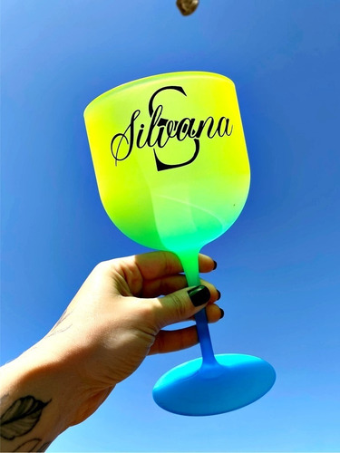 50 Taça Gin Sunset Neon Personalizadas 600ml Degradê Fr/v