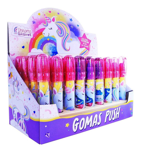 10 Goma Push En Forma De Pluma  Unicorn World