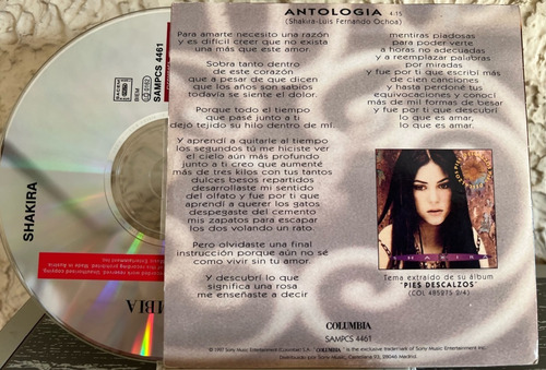 Shakira - Antologia Sencillo Import España Single Raro (Usado)