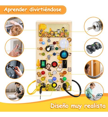 Tablero Ocupado Con 8 Interruptores Led Juguete Sensorial
