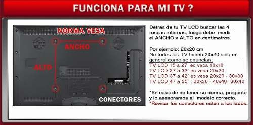 Imagen 8 de 10 de Soporte Fijo Lcd Led Tv 24 32 37 40 43 Cs2020 Universal