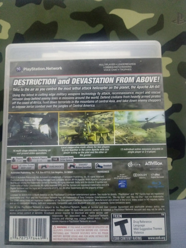 Apache Air Assault Ps3 Fisico Z/lomas De Zamora Envios