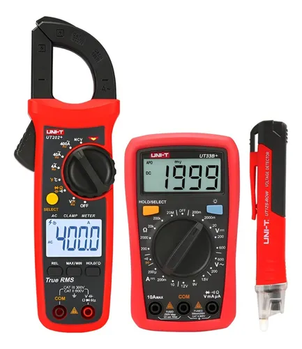 Uni-t Multimetro 33b+ Pinza Amperometrica 202+ Detector 12s